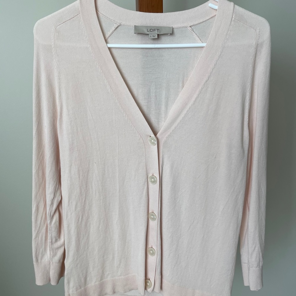 Loft Light blush cardigan